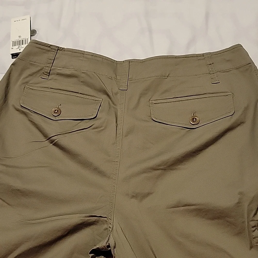 Lauren Ralph Lauren Micro-Sanded Twill Cargo Pant Green High Rise Straight New - Picture 8 of 16